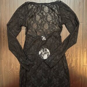 Princess Polly Black Lace Maxi Dress